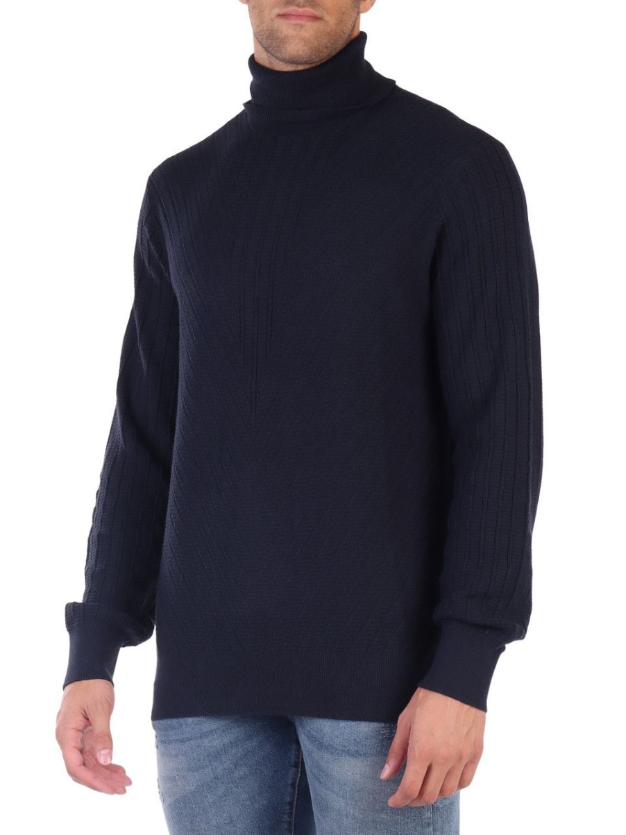 Uomo ARMANI EXCHANGE | Maglia Collo Alto In Misto Lana E Cotone Sustainability Values Blu