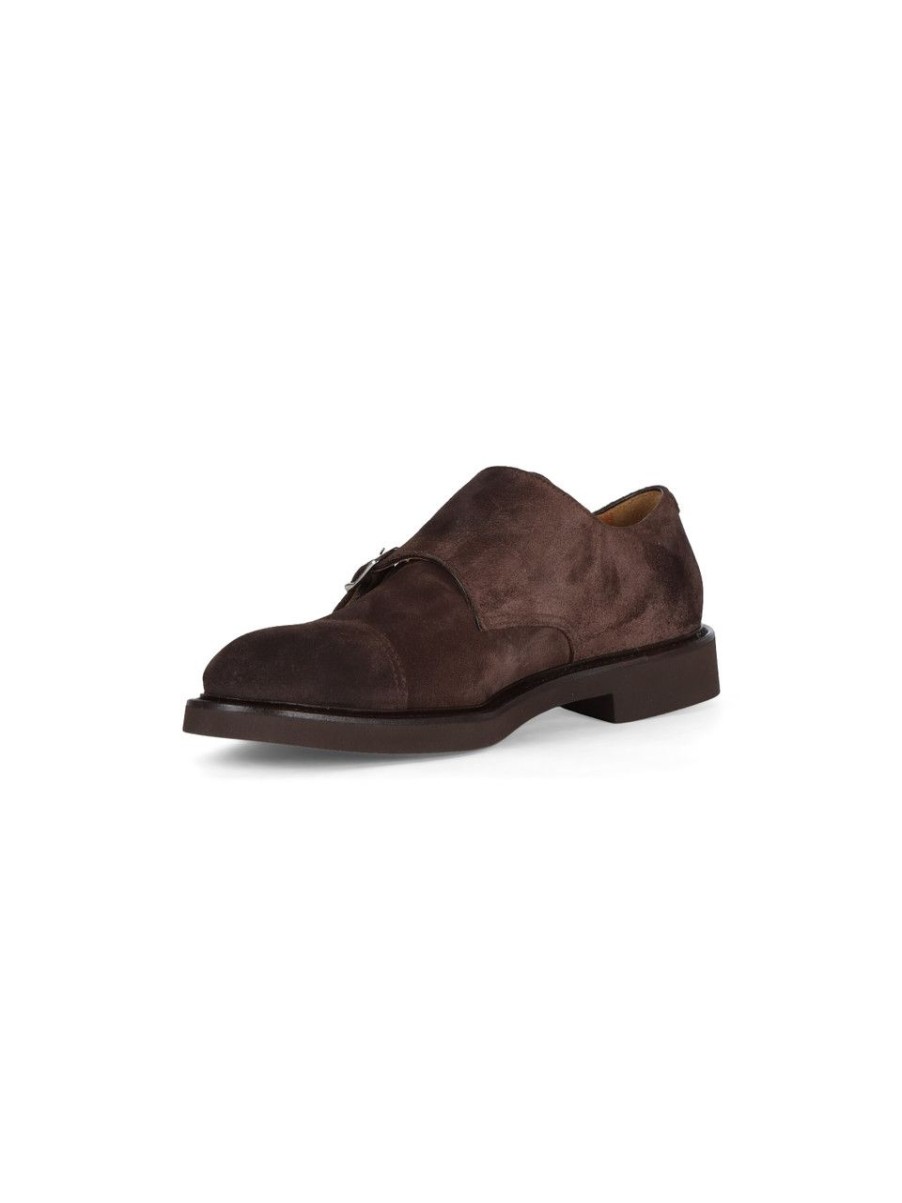 Uomo DOUCAL'S | Scarpa In Suede Con Fibbie Marrone