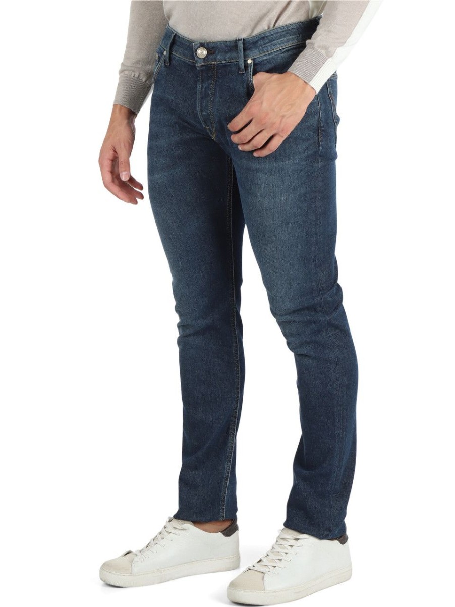 Uomo HANDPICKED | Pantalone Jeans Cinque Tasche Orvieto Blu