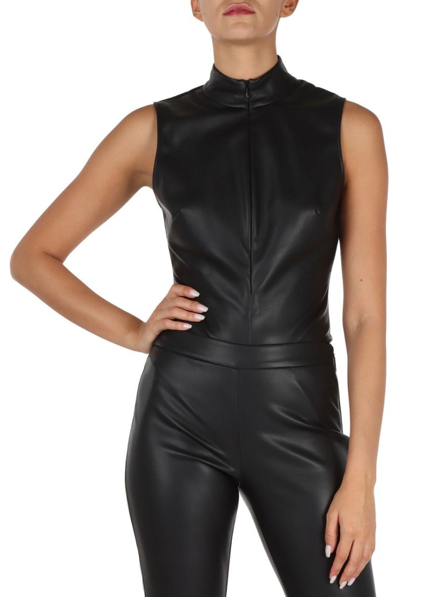 Donna MARCIANO GUESS | Top A Body In Ecopelle Nero