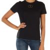 Donna ELISABETTA FRANCHI | T-Shirt In Cotone Con Placca Logo Frontale Nero