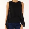 Donna TRUSSARDI | Blusa Senza Maniche In Georgette Nero