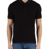 Uomo EMPORIO ARMANI | Polo In Cotone Piquet Con Inserti A Contrasto Nero