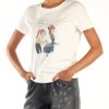 Donna MANILA GRACE | T-Shirt In Cotone Con Stampa Frontale Bianco