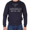 Uomo FRED MELLO | Felpa Girocollo In Cotone Con Stampa Logo Frontale Blu Scuro