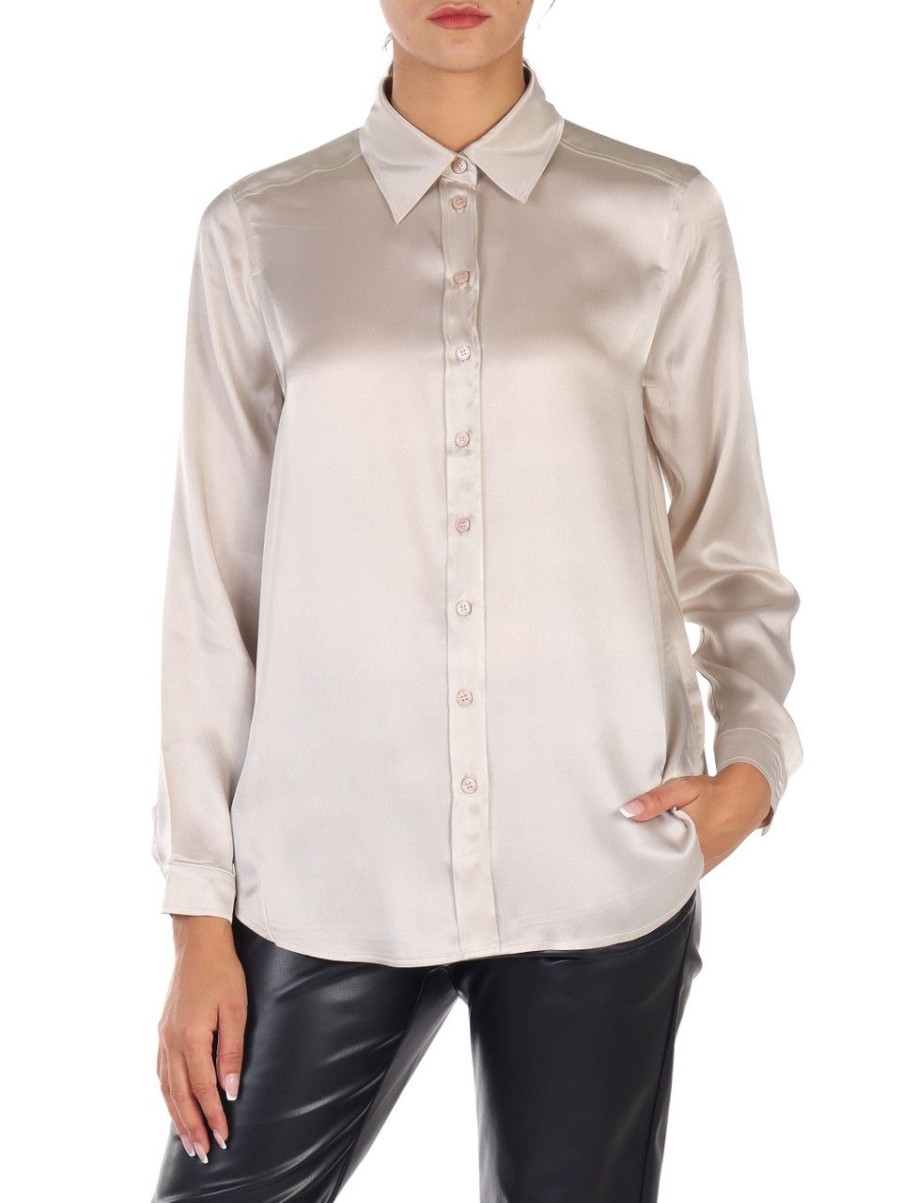 Donna MARELLA | Monochrome: Camicia In Misto Seta Ilva Beige