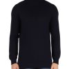 Uomo FAMA | Luxury: Maglia Collo Alto In Lana - Seta E Cashmere Blu Scuro