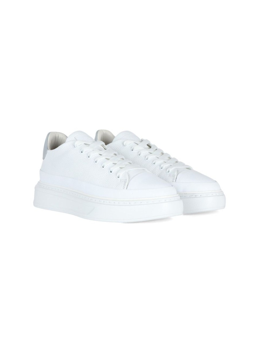 Uomo FABI | Sneakers In Pelle Martellata Con Suola Extralight Bianco