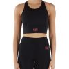 Donna EA7 | Top In Tessuto Stretch Ventus7 Con Patch Logo Nero