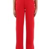 Donna EMPORIO ARMANI | Pantalone Sportivo Gamba Larga In Misto Cotone Rosso