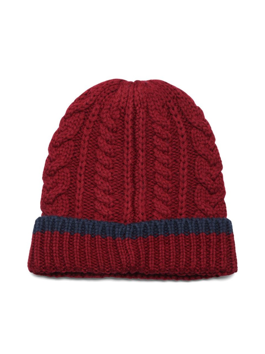 Donna SUN68 | Cappello A Trecce In Misto Lana Merino Cable Bordeaux