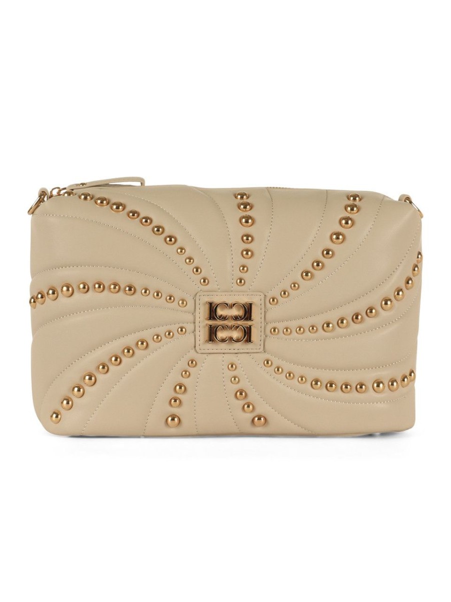 Donna LA CARRIE | Borsa A Spalla Oyster Studs Medium Beige