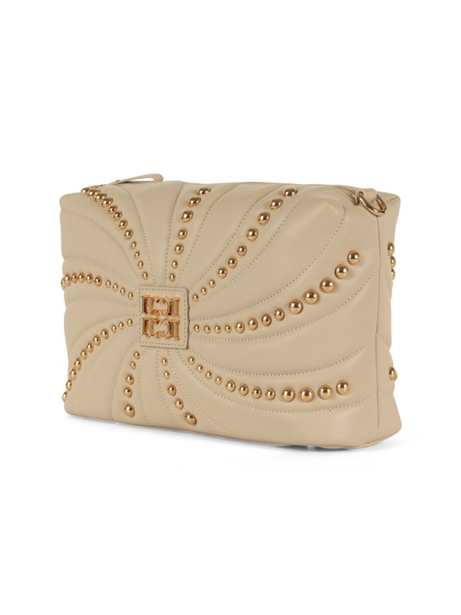 Donna LA CARRIE | Borsa A Spalla Oyster Studs Medium Beige