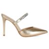 Donna MICHAEL MICHAEL KORS | Mule In Pelle Laminata Jessa Con Pietre Applicate Oro