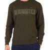 Uomo AERONAUTICA MILITARE | Felpa Comfort Fit In Cotone Garzato Con Ricamo Logo Verde