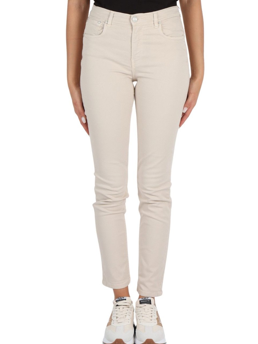 Donna TRUSSARDI | Pantalone Cinque Tasche In Cotone 105 Skinny Fit Beige