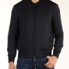 Uomo EMPORIO ARMANI | Giacca Modello Bomber In Tessuto Stretch Blu Scuro