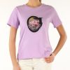 Donna TRUSSARDI | T-Shirt Regular Fit In Cotone Con Stampa Logo Viola Chiaro