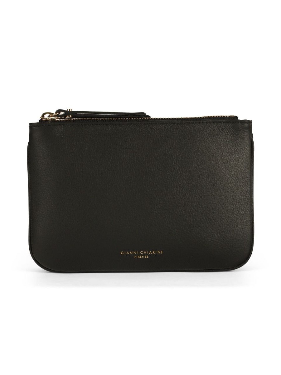 Donna GIANNI CHIARINI | Borsa A Tracolla In Pelle Martellata Frida Small Nero