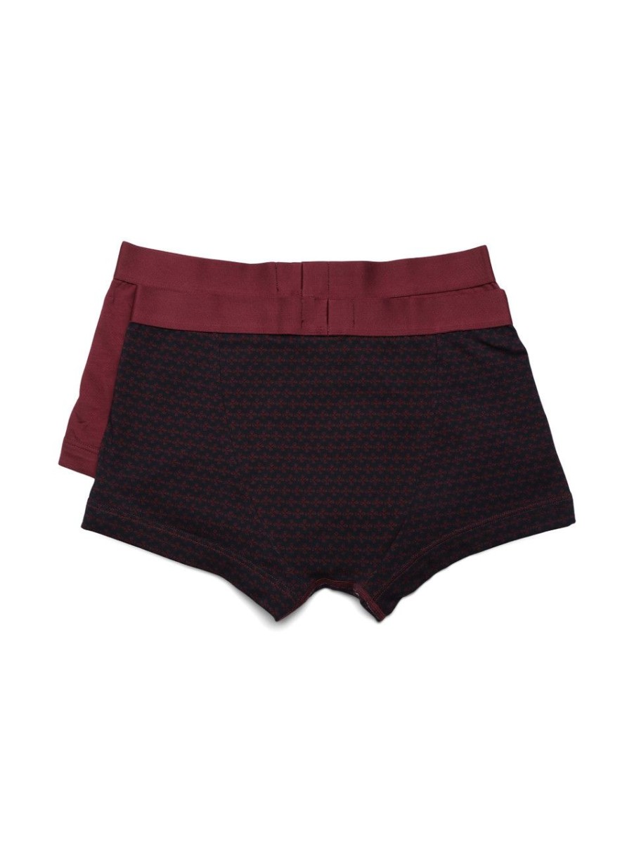 Uomo EMPORIO ARMANI | Il Set Comprende Due Paia Di Parigamba In Cotone Stretch Bordeaux