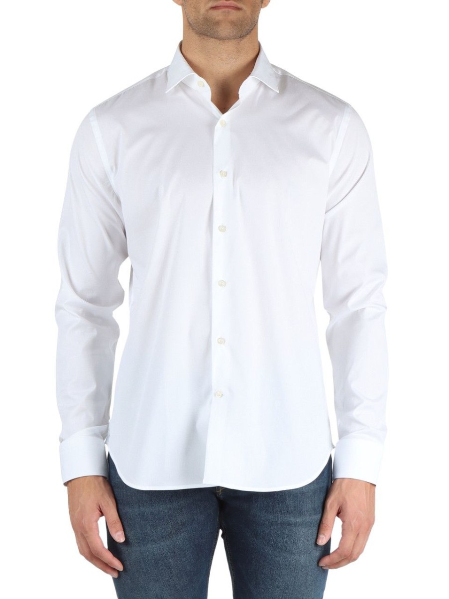 Uomo GHIRARDELLI | Camicia In Cotone Stretch Bianco