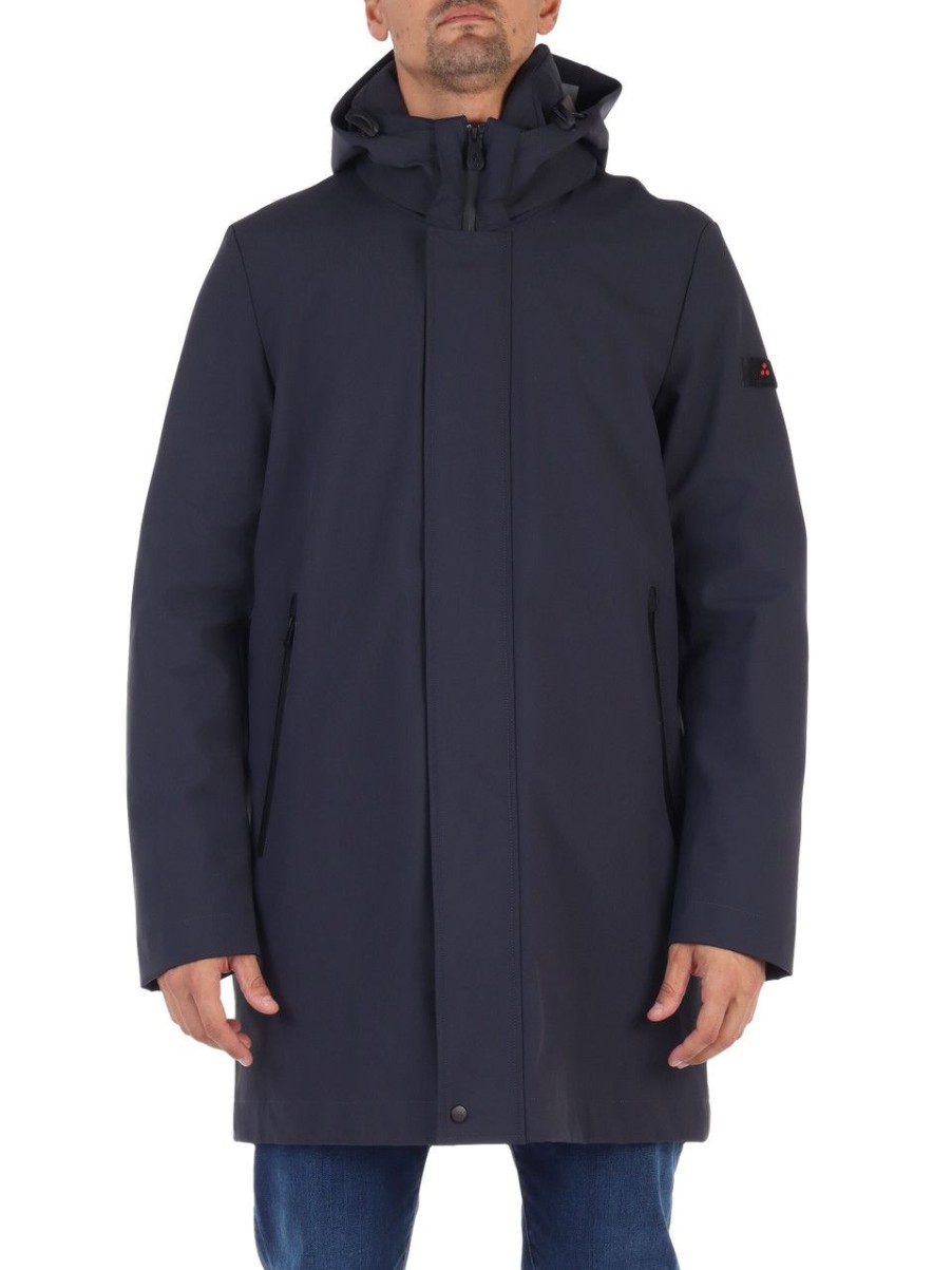 Uomo PEUTEREY | Giaccone Water Repellent Albali Kp 01 Primaloft Insulation Blu Scuro