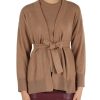 Donna ALPHA STUDIO | Cardigan Con Cintura In Misto Lana E Cashmere Beige