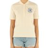 Donna TOMMY HILFIGER | Polo In Cotone Piquet Con Stampa Logo Panna