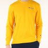 Uomo CHAMPION | Felpa In Misto Cotone Con Ricamo Logo Giallo