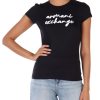 Donna ARMANI EXCHANGE | T-Shirt In Pima Cotton Con Scritta Logo Frontale Nero