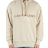 Uomo CALVIN KLEIN JEANS | Felpa In Cotone Con Cappuccio E Ricamo Logo Beige