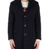 Uomo TOMMY HILFIGER | Cappotto In Misto Lana Blu Scuro