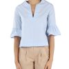 Donna ALESSIA SANTI | Blusa Svasata In Cotone Celeste