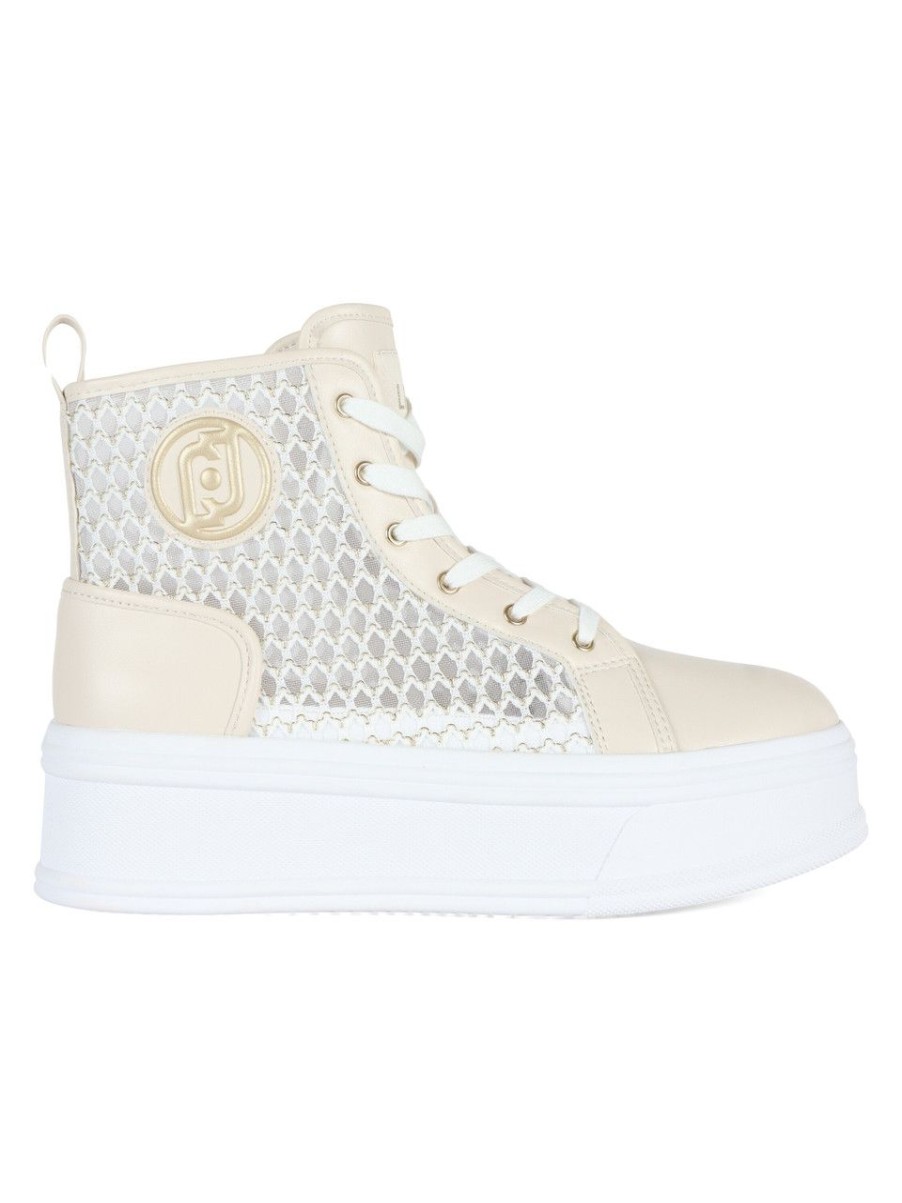 Donna LIU JO | Sneakers Alte Selma 06 Con Suola Platform Panna