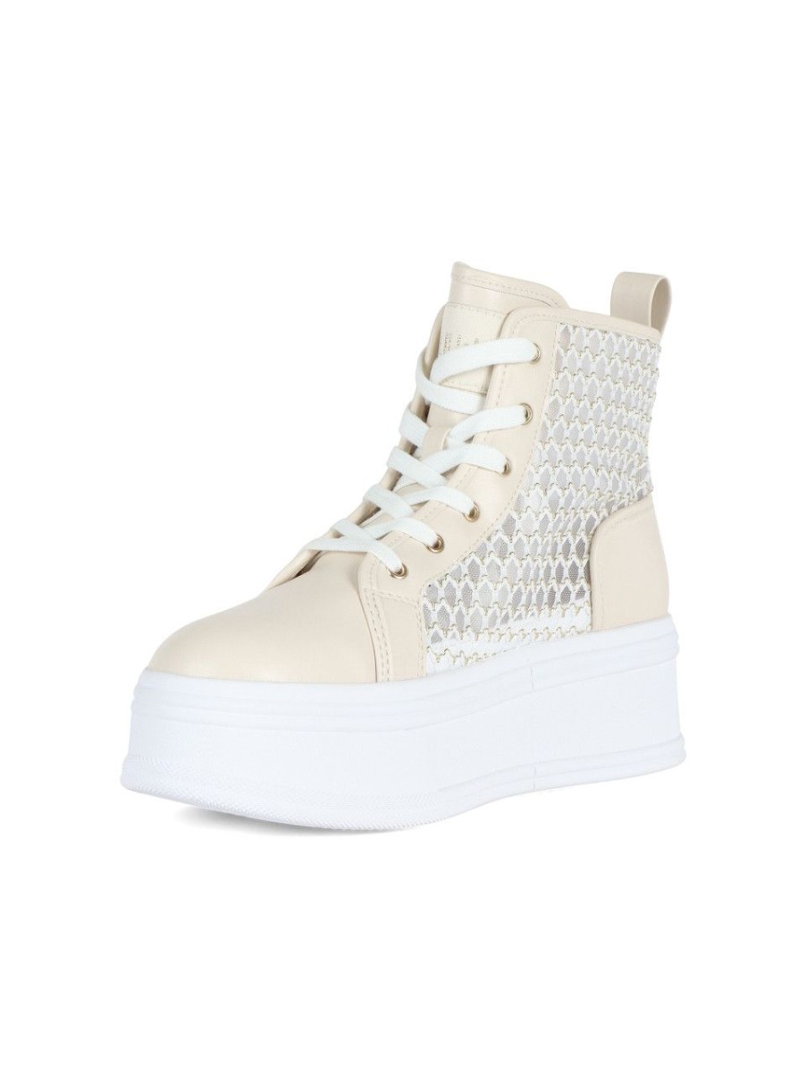 Donna LIU JO | Sneakers Alte Selma 06 Con Suola Platform Panna