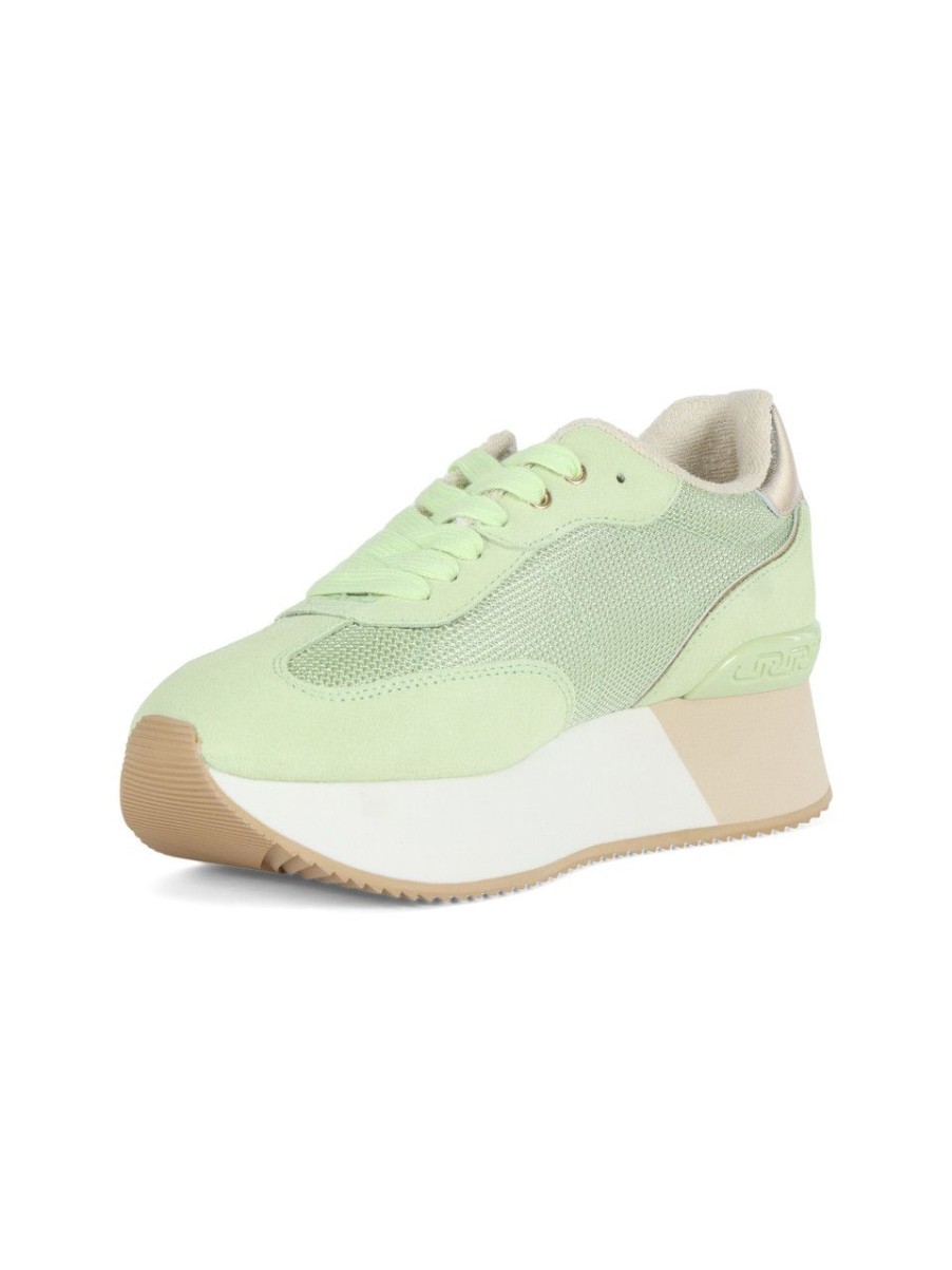 Donna LIU JO | Sneakers Platform Dreamy 02 Con Patch Logo Verde Chiaro