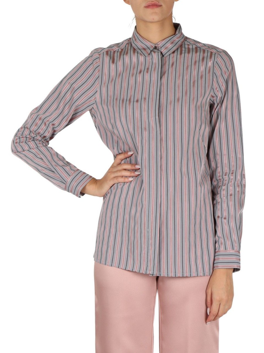 Donna MALìPARMI | Camicia A Righe Muse Cotton Grigio