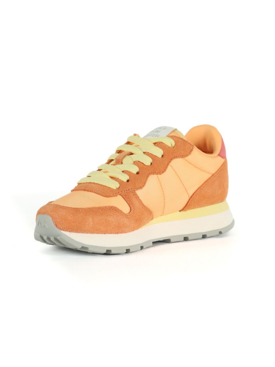 Donna SUN68 | Sneakers In Pelle E Tessuto Ally Solid Nylon Arancione