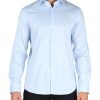 Uomo CALVIN KLEIN | Camicia Fitted In Cotone Stretch Celeste