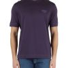 Uomo EMPORIO ARMANI | T-Shirt In Cotone Con Stampa Logo A Rilievo Viola