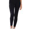 Donna EA7 | Leggings Sportivo In Cotone Stretch Con Scritta Logo Nero