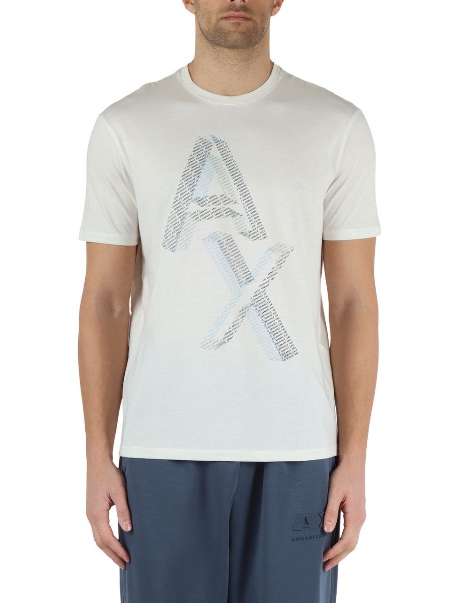 Uomo ARMANI EXCHANGE | T-Shirt Regular Fit In Cotone Pima Panna