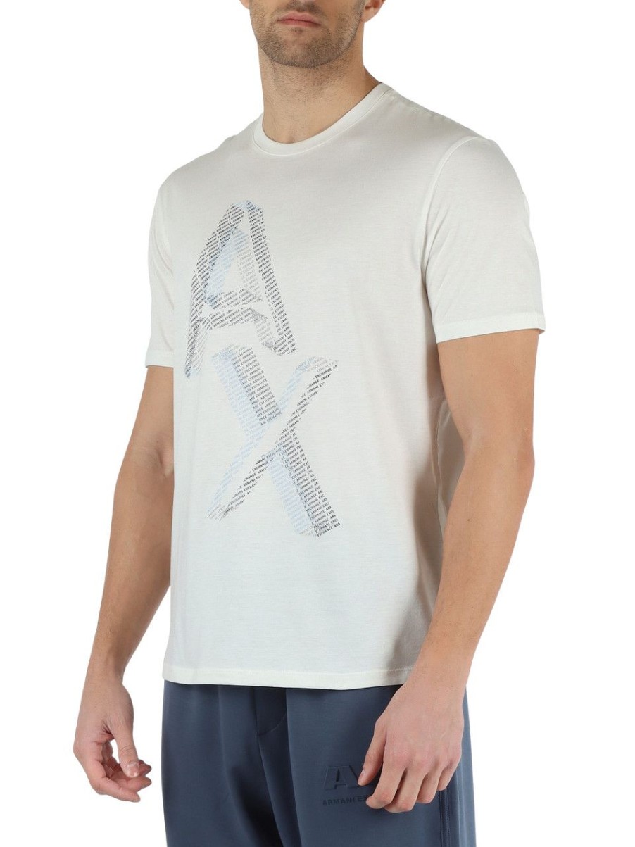 Uomo ARMANI EXCHANGE | T-Shirt Regular Fit In Cotone Pima Panna