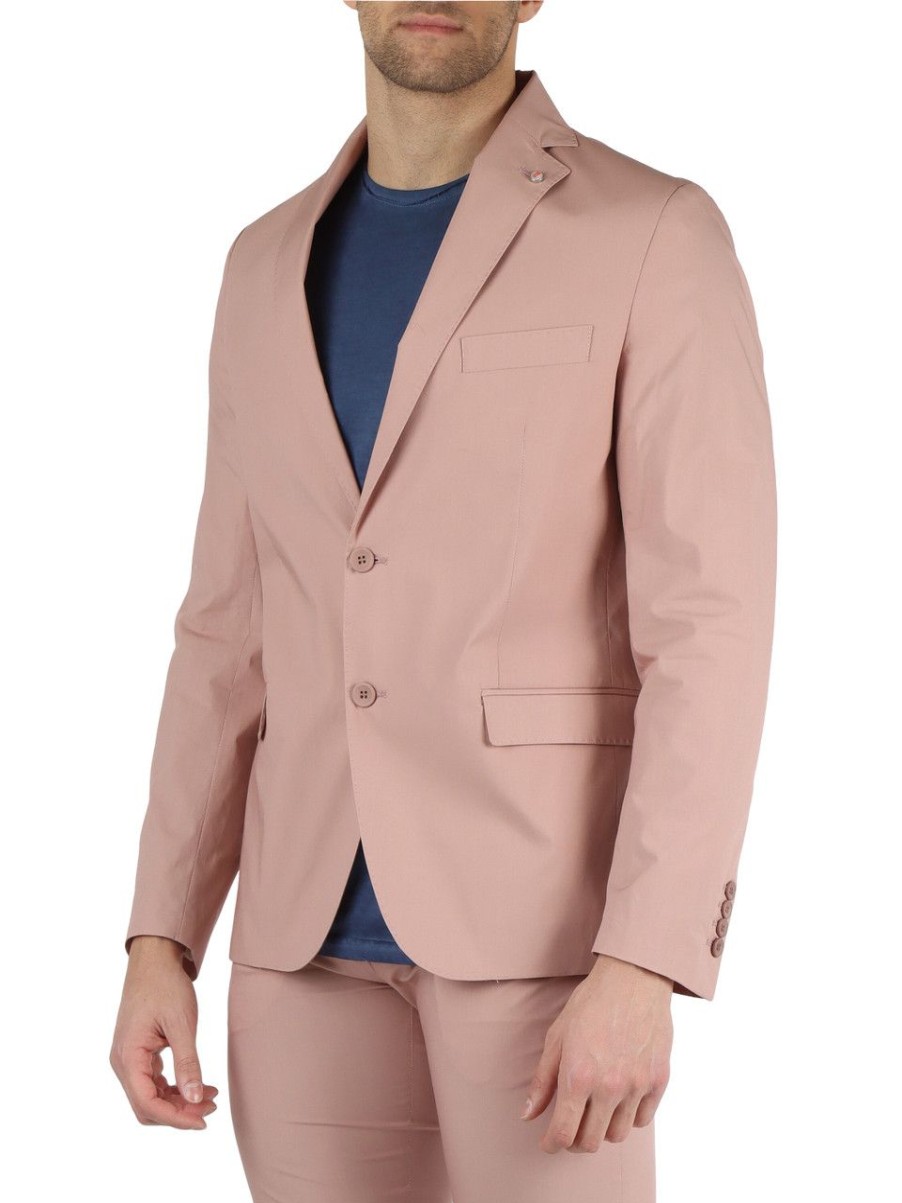 Uomo QB24 | Giacca In Cotone Stretch Bert Rosa