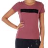 Donna EA7 | T-Shirt In Cotone E Modal Con Scritta Logo Rosa