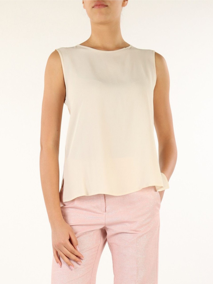 Donna SFIZIO | Top In Misto Seta Beige