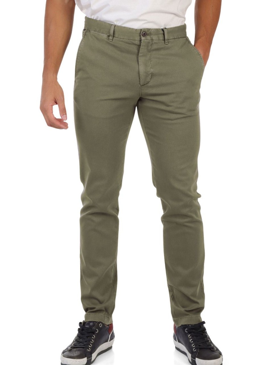 Uomo TOMMY HILFIGER | Pantaloni Chino Bleecker Slim Fit Verde