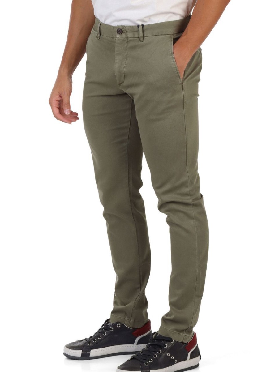 Uomo TOMMY HILFIGER | Pantaloni Chino Bleecker Slim Fit Verde