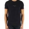 Uomo TOMMY HILFIGER | T-Shirt Slim Fit In Cotone Con Scritta Logo Blu Scuro