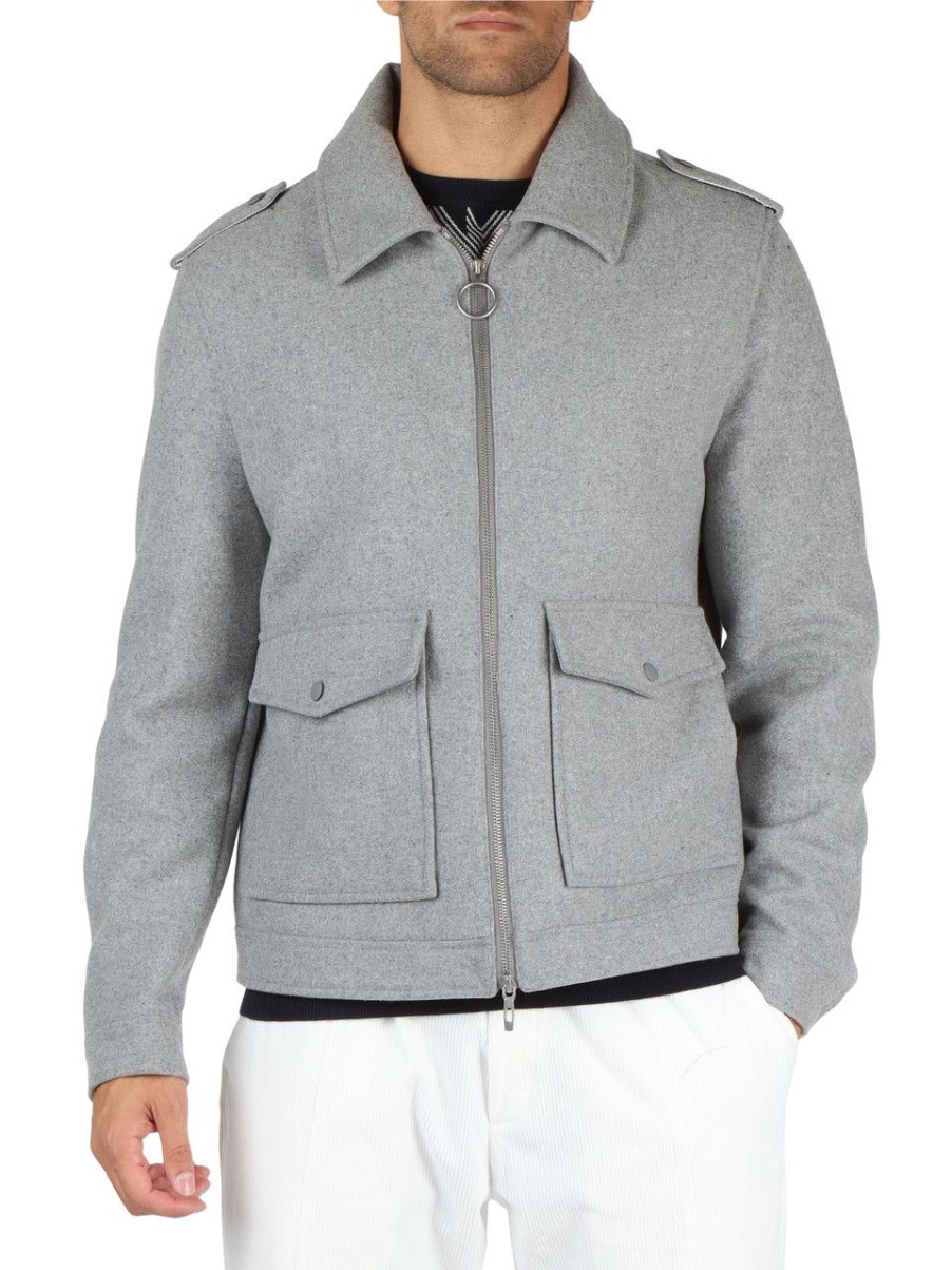 Uomo ANTONY MORATO | Cappotto Fred Regular Fit In Misto Lana E Cashmere Grigio